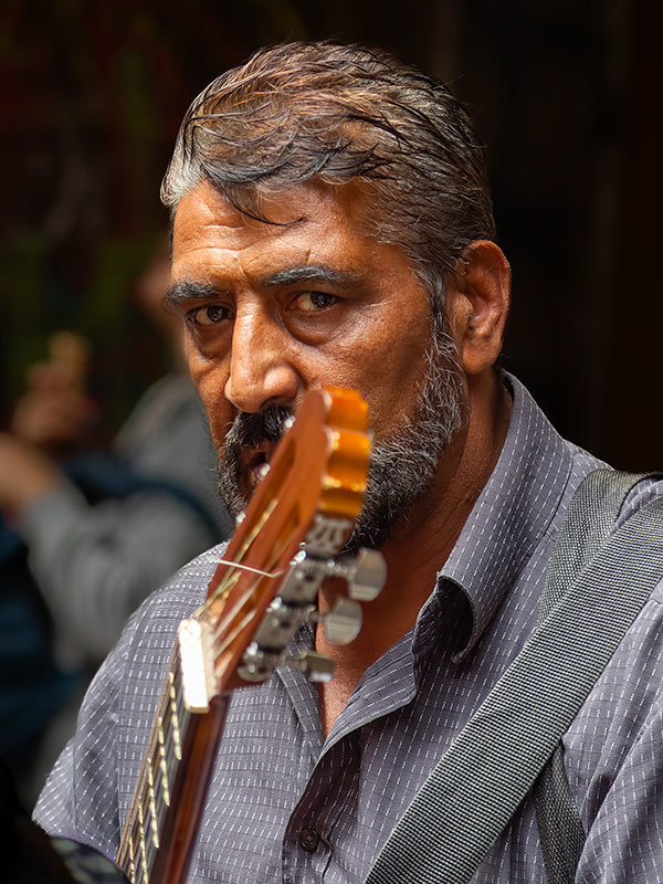 Guitarist in Barcelona marketplace